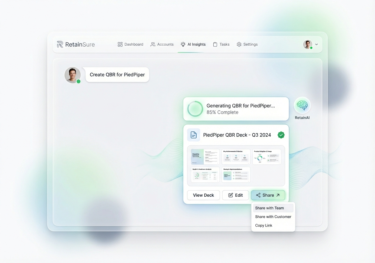 RetainAI - AI-powered copilot for customer success automation and intelligent recommendations